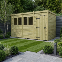 15 x 7 Pent Shed Tanalised (Single Door, With Windows)