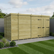 17 x 6 Pent Shed Tanalised (Double Door, No Windows)