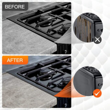 4 PCS Stainless Steel Stove Gaps Covers Stove Gaps Filler Range Trim Kit Stove Gaps Guards Heat Easy to Clean 27.5 Inch