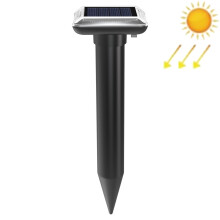 Outdoor Solar Ultrasonic Animal Repeller Waterproof Rat Deterrent Black Pest Control Device for Yard, Patio and Farm