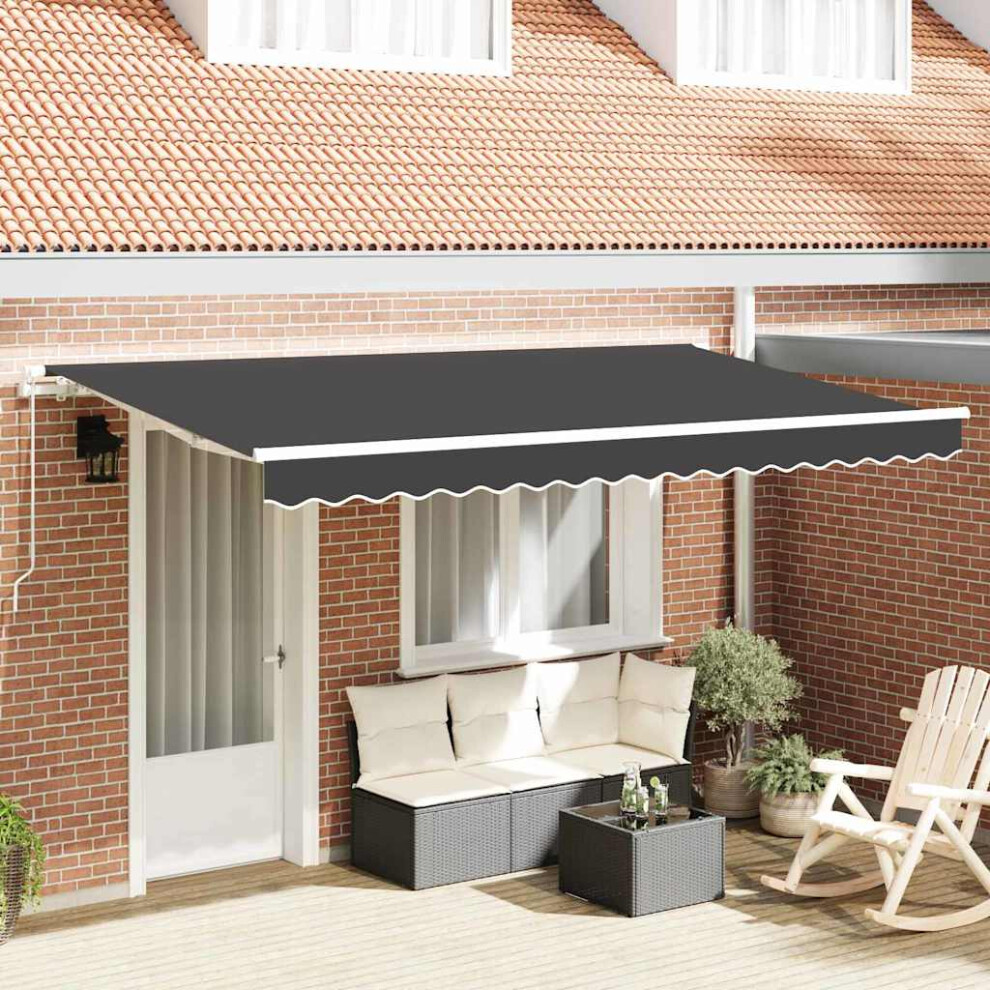 Vidaxl Retractable Awning Anthracite 400 X 200 Cm Fabric