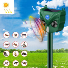 Outdoor Smart Solar Animal Ultrasonic Repeller with Motion Sensor, Weatherproof Garden Pest Deterrent for Cats, Dogs and Wildlife Removal