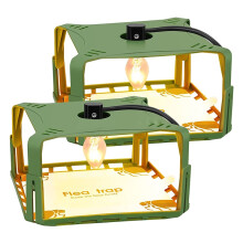 2 Pack Square Flea Trap Lamps with Sticky Pads, EU Plug Indoor Insect Catcher for Home and Pet Areas, White Electric Bug Trap