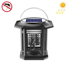 Outdoor Solar Mosquito Repellent Lamp, Waterproof Hanging Insect Zapper Light for Garden, Patio and Camping, Black