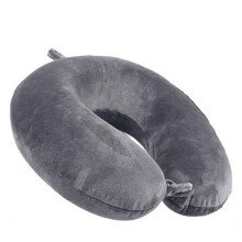 Travel Neck Pillow Memory Foam Neck Support Sleeping Rest Pillow Grey 27 x 27 x 12 cm