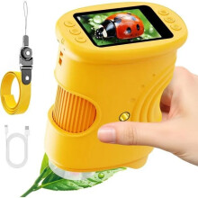 Children's Microscope 1000X with 2-Inch IPS Screen, Rechargeable Educational Toy Gift for Ages 4-12