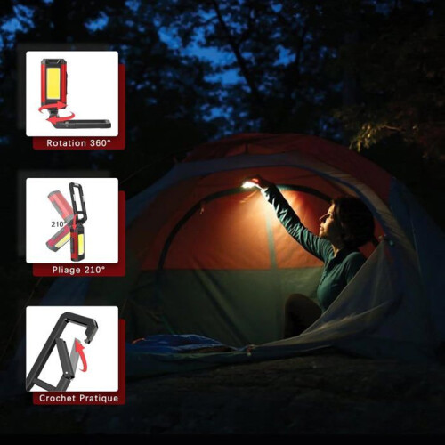 Powerful Rechargeable Work Light, LED Workshop Light with Magnetic Base, Flashlight with IPX6 Waterproof 2