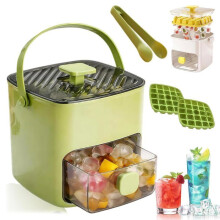 Portable ice maker - 48 ice cubes - Built-in lid - Storage box - Hidden handle