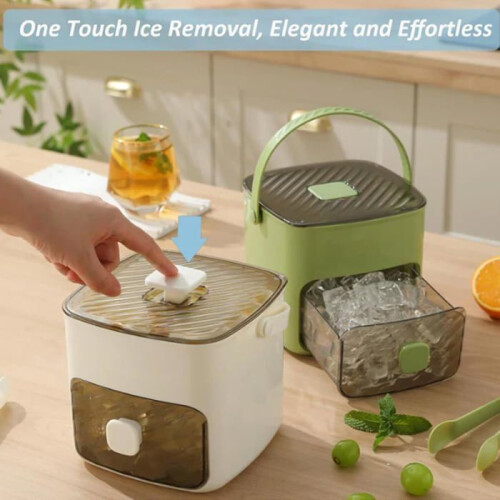 Portable ice maker - 48 ice cubes - Built-in lid - Storage box - Hidden handle 1