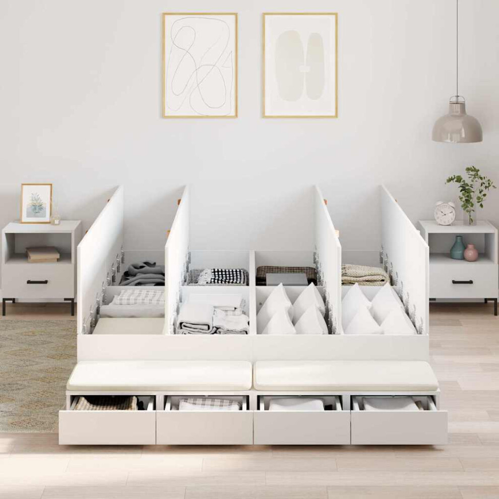 Vidaxl Storage Bed Frame With Drawer White 150 Cm Engineered Wood