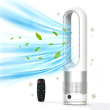18" Bladeless Tower Air Cooler Fan, Child and Pet Safety Lock, 80 Oscillation, 8-Hour Timer, Remote Control and Touchscreen, Ultra Quiet