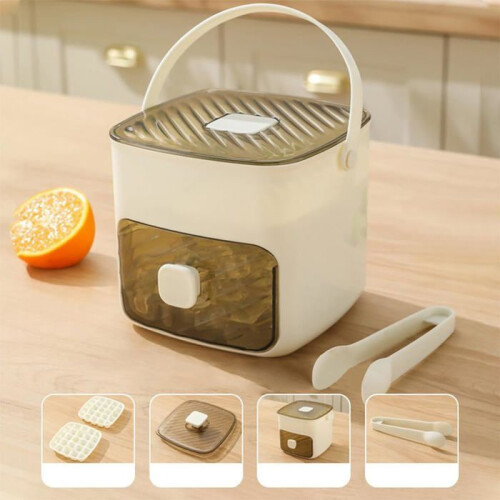 Portable ice maker - 48 ice cubes - Built-in lid - Storage box - Hidden handle 2