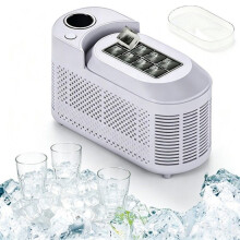 Mini Ice Maker | 8 ice cubes in 10 min, dual power supply 12V/220V, portable and quiet, self-cleaning