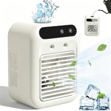 Portable Air Cooler, Small Mobile Air Cooler, USB Rechargeable, with 2 Speeds, 1800 mAh Battery, for Car, Office, Travel