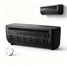 Portable Air Cooler Fan, Wall Mounted Cooling Mist Fan, 6000mAh, 3 Speeds, Home Office Use, Black