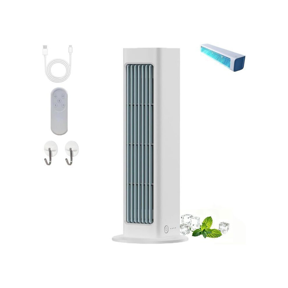 Portable Air Cooler Fan, Wall Or Tabletop, 4000Mah Rechargeable, Remote Control, Quiet Operation, 60 Degree Oscillation, Wide Airflow, White 6083684425707