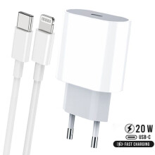20W Fast Charger Compatible with iPhone 14 13 12 11 X and iPad with 1m USB-C to Lightning Cable