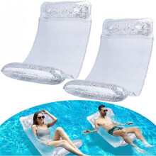 3-in-1 Inflatable Pool Hammock, Floating Mattress and Aqua Lounge Chair for Adults, Durable PVC Water Floating Bed