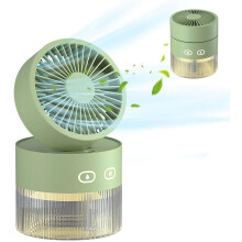 Handheld Table Fan with Water Cooling, Mist Function, 3 Modes, Night Light, USB Rechargeable Portable Air Cooler Fan