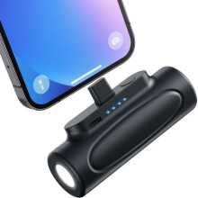 Mini External Battery, 5000mAh 20W Power Bank with Emergency Light, Portable Charger Compatible with iPhone 14/13/12/11/XR/X