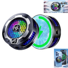 Radiator 2-in-1 Mobile Phone Cooler with Wireless Semiconductor Cooling and Quiet Portable Fan