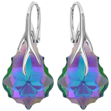 Sølv BAROKE Øreringe til Kvinder med Branded Crystals Valentinsdag Jubilæumsgave - Paradise Shine - 925 Sølv