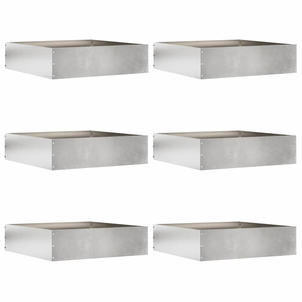 Vidaxl Lawn Edging 6 Pcs Silver 50 X 50 X 13 Cm Stainless Steel