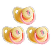 (Large, Yellow) 3pcs Silicone Pacifier for Pet Reusable Cartoon Chewing Toy for Puppies Kittens