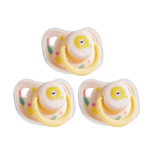 (Small, Pink) 3pcs Silicone Pacifier for Pet Reusable Cartoon Chewing Toy for Puppies Kittens