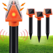 Solar Mole Repellent, Ultrasonic & Solar Powered Mouse Repellent, Waterproof Chaser for Lawn, Patio & Garden (4 PCS )