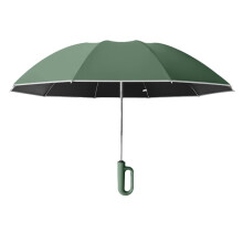Fully Automatic Reverse Folding Umbrella with Windproof Reflective Stripe UV Umbrellas for Carabiner Handle Travel,B
