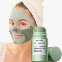 (Mugwort) Deep Cleansing Clay Mask for Face, Portable Facial Mask Stick, Poreless Purifying Mud Mask Blackhead Removal for Women Men