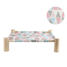 (Blue Pink) Cat Hammock Hanging Wooden Rest Bed House Soft Breathable Portable Pets Supplies
