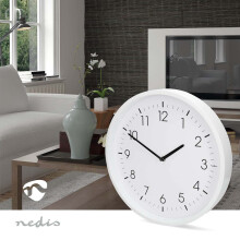 Horloge murale silencieuse, 360 mm, ABS blanc, mouvement Ă quartz