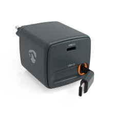 65W GaN-vægoplader med USB-C udtrækkeligt kabel
