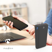 Powerbank 10000mAh, 3 udgange, USB-C/USB-A, hurtigopladning