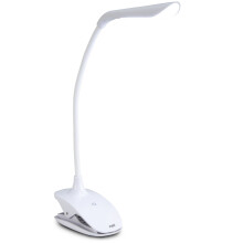 Oppladbar LED-skrivebordslampe med klemme, justerbart lys