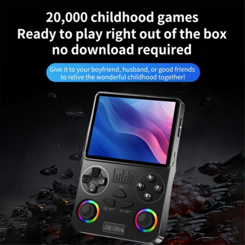 J36 Ultra Retro Handheld Game Console 64G 20000 Games C 2