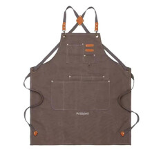 (Pink) PriStyle Brown Denim Apron for Kitchen, Waiter, Bartender, Barista - Durable, Adjustable, One Size