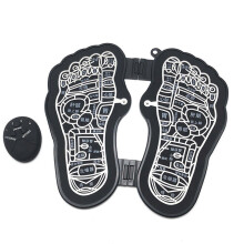 (Black) Foot Massage Insoles Reflexology Acupuncture Therapy Walk Stone Shoes Pad