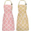 Nybgyy Kitchen Aprons 2-Pack Universal Size Soft Large Pockets Adjustable Pink/Yellow 1
