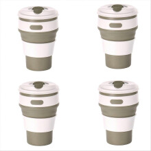 Coffee color Silicone foldable travel cup-camping cup
