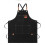 Kitchen Apron Black Unisex Adjustable Pockets 100% Cotton Set 1