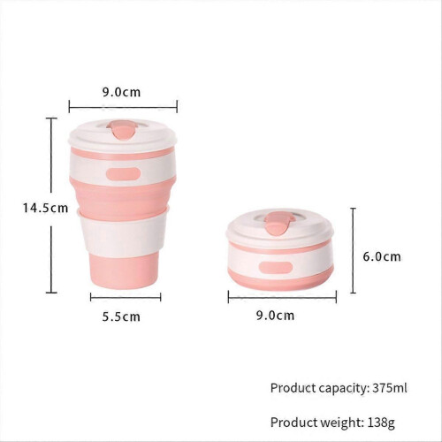Coffee color Silicone foldable travel cup-camping cup 1