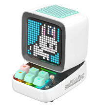 Ditoo-Pro Retro Pixel Art Portable Speaker Alarm Clock DIY LED Display Board, Cute Gift Home Decoration White