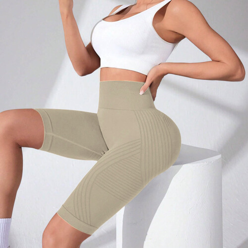 Soft Tummy Controls No See Through Workout Athletic-Apricot L 2
