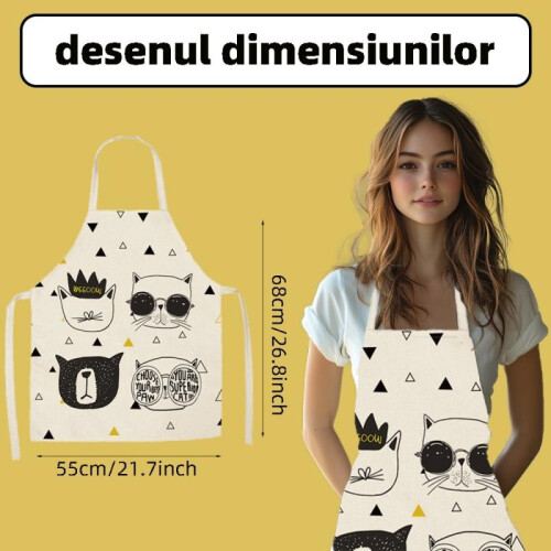 (White with Colored Pattern) CNNIK Kitchen Mat Cat Design High Quality 6855 cm Milk White 2