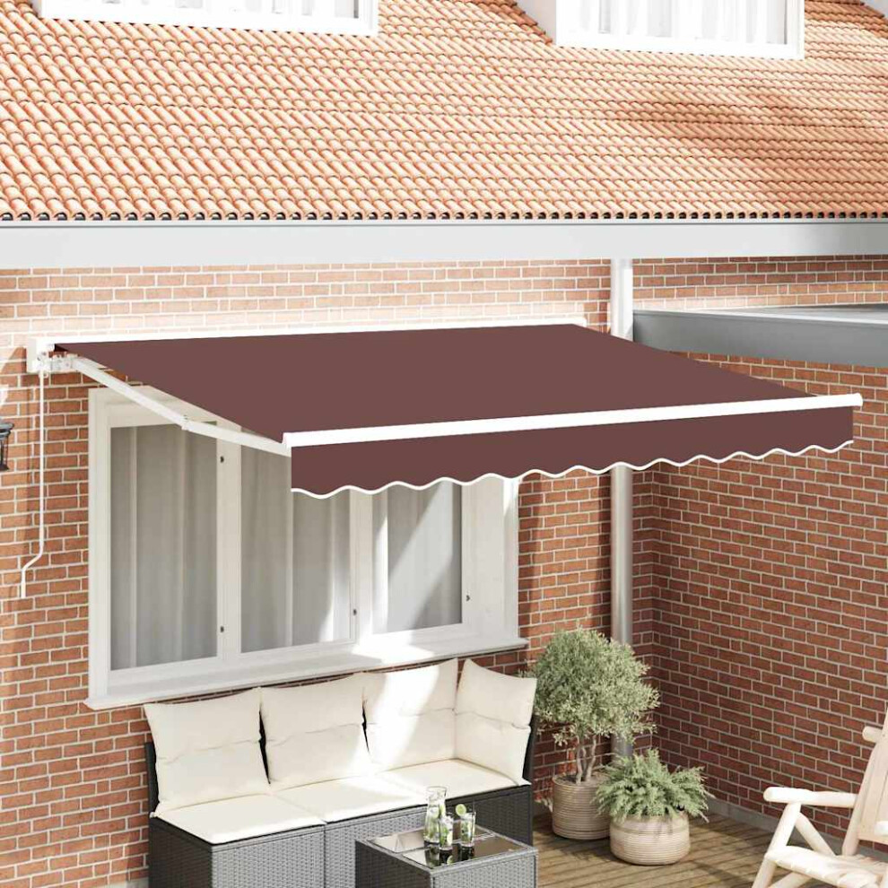 Vidaxl Awning Frame Brown 350 X 200 Cm Polyester With Pu Coating