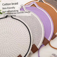 2PCS Cotton Rope Cat Scratcher Board Cat Scratching Post Mat Bed Mat Claw Sharpener Scrapers for Cat Grinding Nail Pad,D