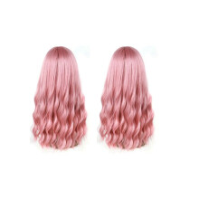 2X Wig with Bangs Long Wavy Wig with Air Bangs Silky Full Heat Resistant Wig Hair Replacement Natural Looking Wig